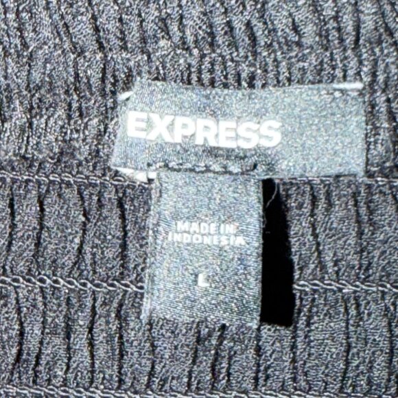 Express Ruffled Shoulder Dress - Black L - Picture 4 of 5